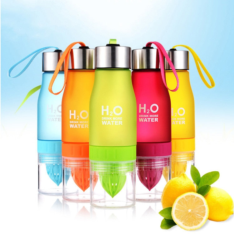 650ml H2O Lemon Juice Water Bottle Fruit Infuser Drinkware For Outdoor Sports My Shaker Bottle BPA Free