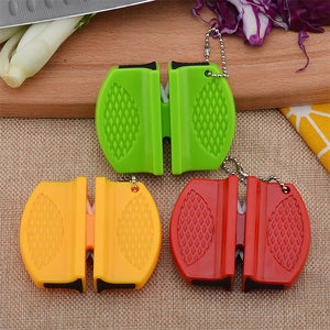 Portable Mini kitchen Knife Sharpener Kitchen Tools Accessories Creative Butterfly Type Two-stage Camping Pocket Knife Sharpener