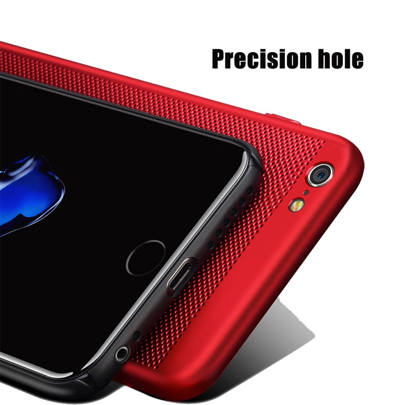 Ultra Slim Phone Case For iPhone 6 6s 7 8 Plus Hollow Heat Dissipation Cases Hard PC For iPhone 5 5S SE Back Cover Coque X S MAX