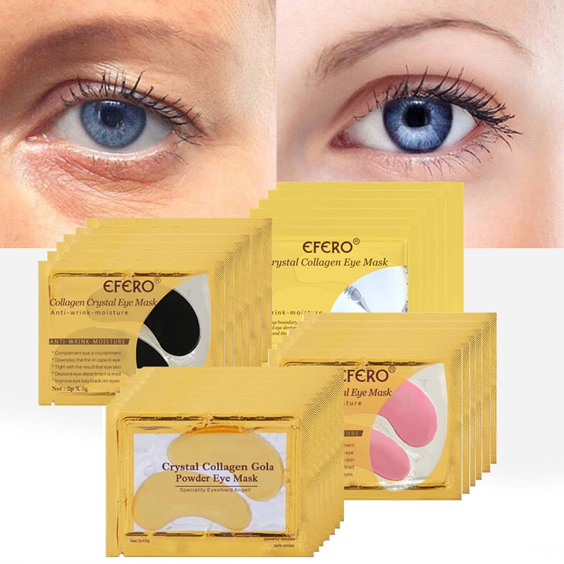 Gold Eye Masks Crystal Collagen Eye Mask Gel  Patches for Eye Ageless Anti-Wrinkle Remove Black Eye Care Face Masks 8/10/15Pairs