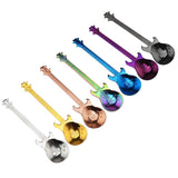 Stainless Steel Guitar Spoon Coffee Tea Stirring Spoon Music Theme Small Spoon  Ice Cream Scoop Creative Home Kitchen Tableware 