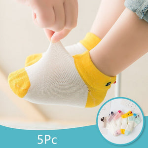 5 Pair=10PCS/lot Cut Dot Kids Socks Summer Thin Comfortable Breathable Cotton Fashion Baby Socks Toddler Girls for 0~6 Year