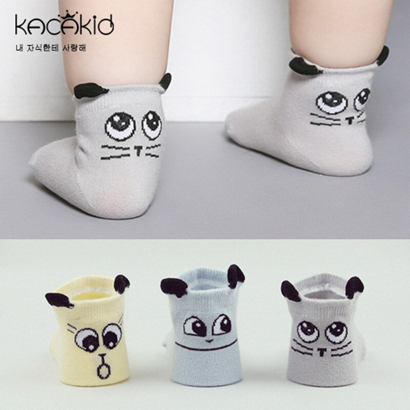 New Arrival Newborn Socks Cartoon 100% Cotton Baby Socks No-slip Infant Cotton Socks