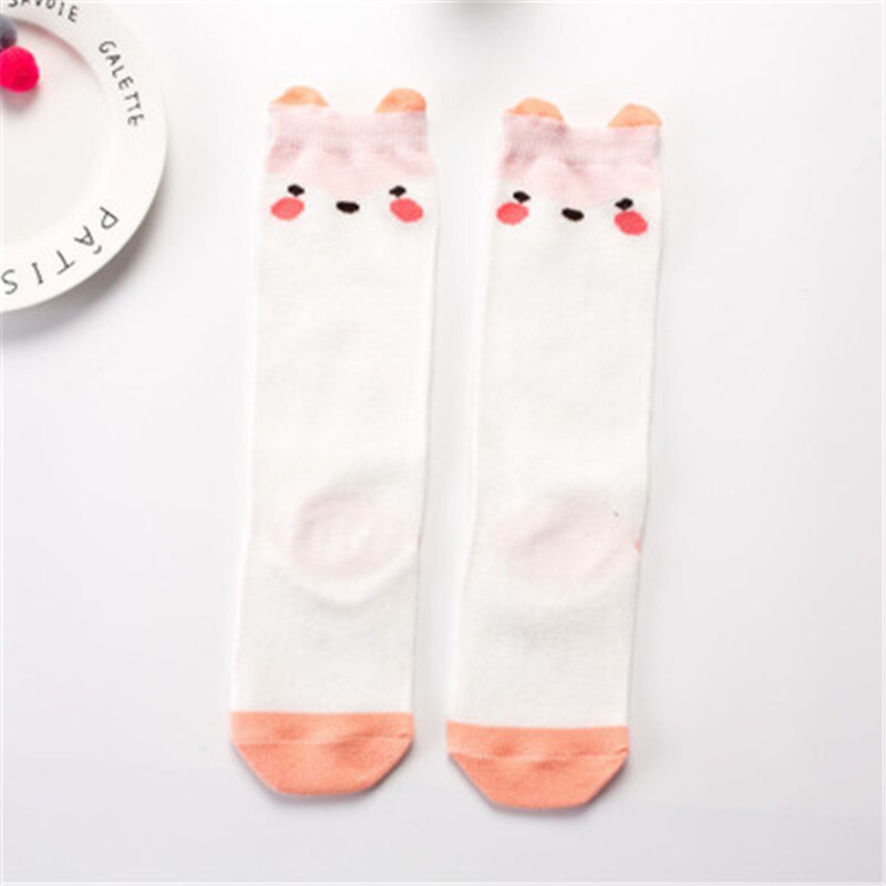 1 Pair Unisex Lovely Cute Cartoon Fox Kids baby Socks Knee Girl