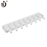 SJ 8 Cavity Ice Cream Silicone Mold DIY Molds Ice Cube Moulds Ice Cream Maker Dessert Molds Tray With Popsicle Thick material 