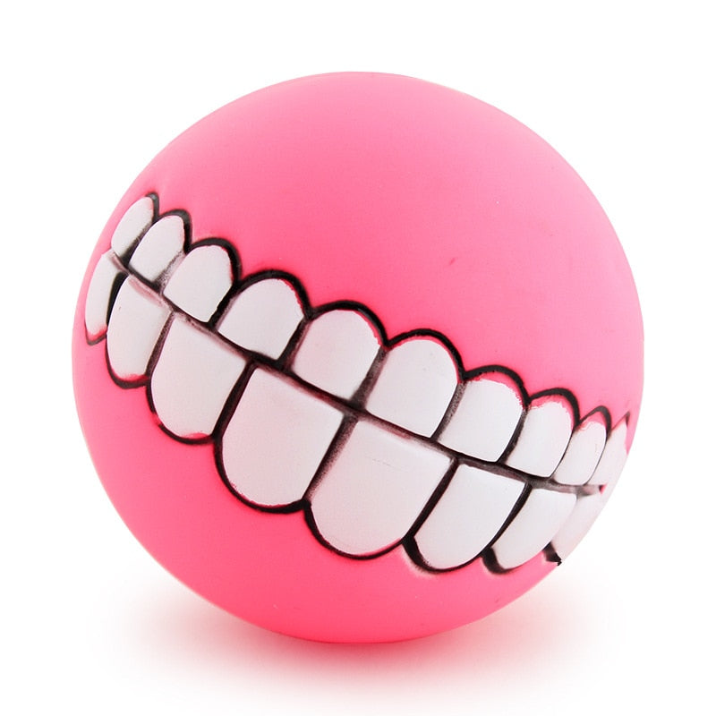 Funny Pets Dog Puppy Cat Ball Teeth Toy PVC Chew Sound Dogs Play Fetching Squeak Toys Pet Supplies