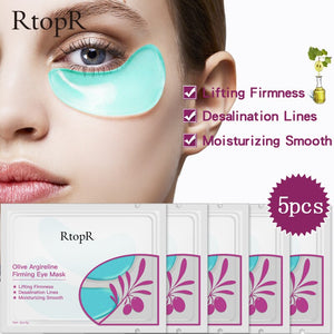 10pcs=5pack Olive Collagen Eye Mask Face Skin Care Argireline Firming Ageless Anti Aging Eye Bag Dark Circles Puffiness Eye Care