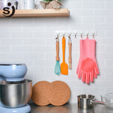 Kitchen Silicone Cleaning Gloves Magic Silicone Dish Washing Gloves For Household Silicone Scrubber Rubber Dishwashing Gloves