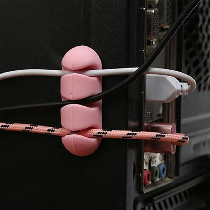 2PCS Self Stick Headphone Headset Wire Wrap Rack Organizer Cable Holder Table Desk Cord Winder Collector Silicone Self Adhesive