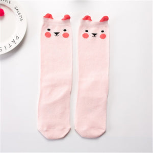 1 Pair Unisex Lovely Cute Cartoon Fox Kids baby Socks Knee Girl