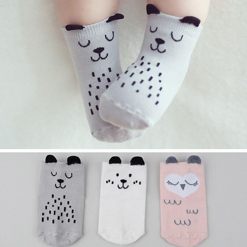 2016 New Spring Baby Socks Newborn Cotton Boys Girls Cute Toddler Asymmetry Anti-slip Socks