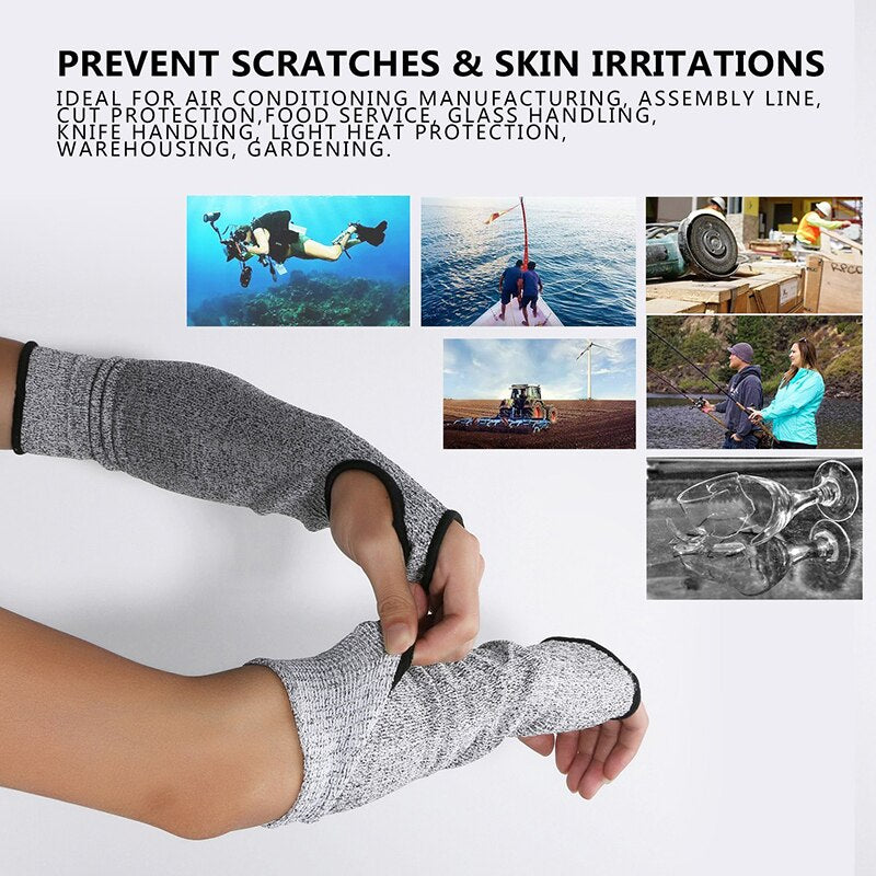 NEW Grey Safety Cut Heat Resistant Sleeves Arm Guard Protection Armband Gloves Workplace Safety Protection Defensive laborgloves