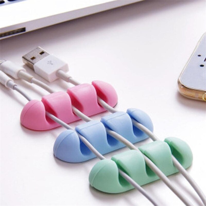 2PCS Self Stick Headphone Headset Wire Wrap Rack Organizer Cable Holder Table Desk Cord Winder Collector Silicone Self Adhesive