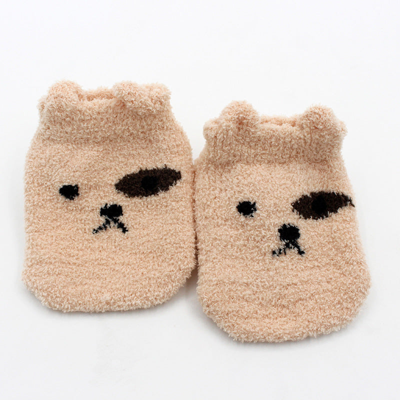 Non-slip Baby Socks Autumn Winter Coral Fleece Socks Warm Toddler Boy Girls Floor Socks Infant Clothing Accessories Thicken