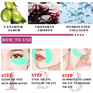 10pcs=5pack Olive Collagen Eye Mask Face Skin Care Argireline Firming Ageless Anti Aging Eye Bag Dark Circles Puffiness Eye Care