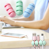 2PCS Self Stick Headphone Headset Wire Wrap Rack Organizer Cable Holder Table Desk Cord Winder Collector Silicone Self Adhesive