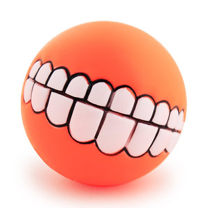 Funny Pets Dog Puppy Cat Ball Teeth Toy PVC Chew Sound Dogs Play Fetching Squeak Toys Pet Supplies