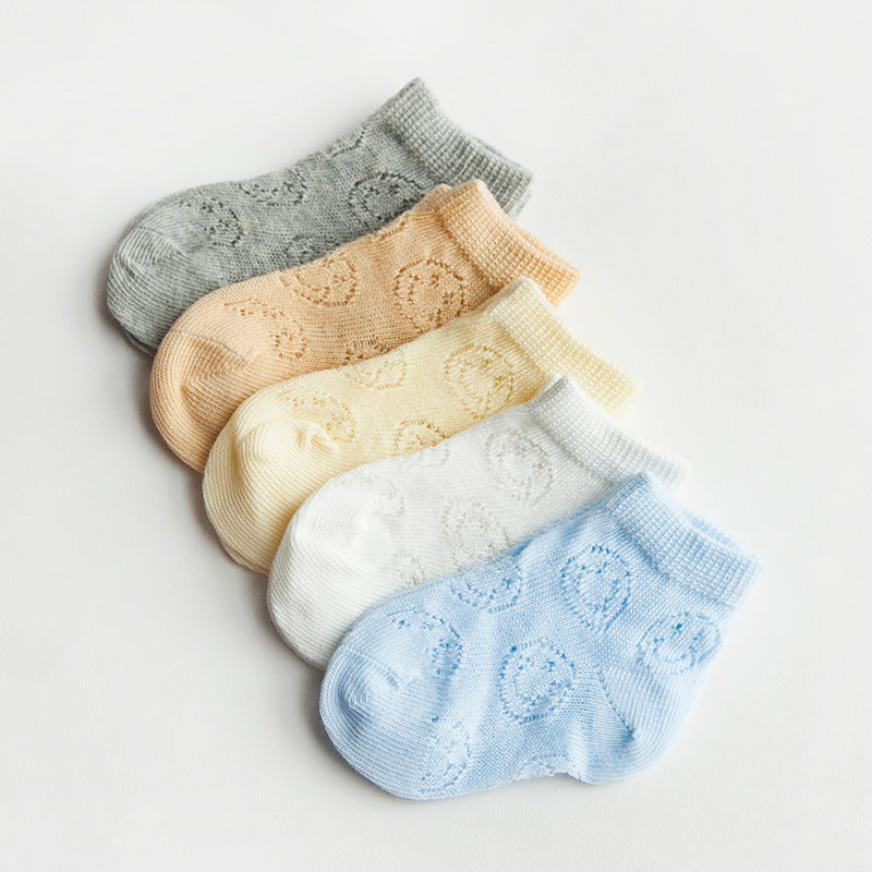 10pc/lot(5 Paris) Summer Baby Socks Mesh Thin 100%cotton Unisex Infant Socks Short Breathable Children's Socks for 0-3Years