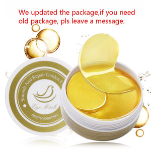 24K Gold Eye Masks 60pcs Collagen Eye Mask Ageless Sleep Mask Hydrogel Eye Patches Pads Dark Circles Moisturizing Face Mask Care