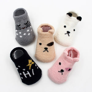 Non-slip Baby Socks Autumn Winter Coral Fleece Socks Warm Toddler Boy Girls Floor Socks Infant Clothing Accessories Thicken