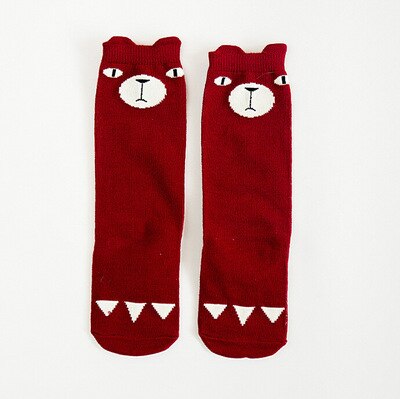 1 Pair Unisex Lovely Cute Cartoon Fox Kids baby Socks Knee Girl