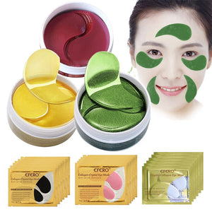 24K Gold Eye Masks 60pcs Collagen Eye Mask Ageless Sleep Mask Hydrogel Eye Patches Pads Dark Circles Moisturizing Face Mask Care