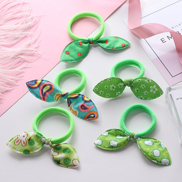 New 5PCS/Lot Fashion Rabbit Elastic Hair Bands Hair Accessories For Girls