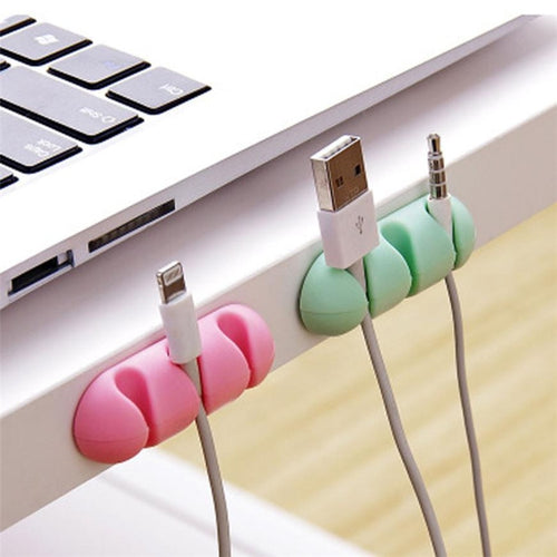 2PCS Self Stick Headphone Headset Wire Wrap Rack Organizer Cable Holder Table Desk Cord Winder Collector Silicone Self Adhesive