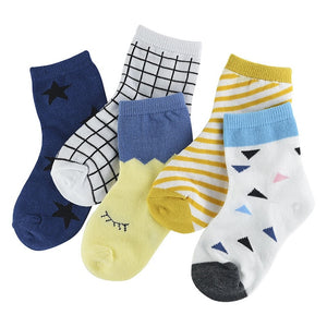 5 Pair/lot New Soft Cotton Boys Girls Cute Socks