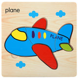 1Pcs Cartoon Wooden Animal and Transportation 3d Puzzle