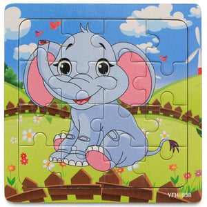 1Pcs Cartoon Wooden Animal and Transportation 3d Puzzle