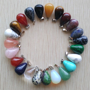 Natural stone water drop  pendants Charms fit